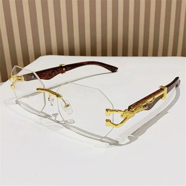 Rimless Steampunk UV400 Metal Sunglasses