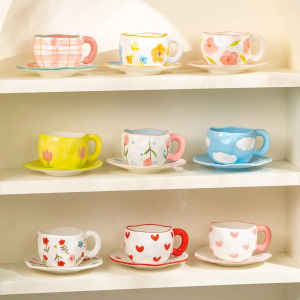 Handpainted Ceramic Coffee Cup: Creative Charm for Your Morning Ritual