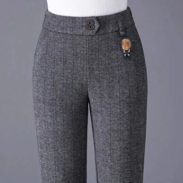 Womens Fleece Lined Pants Plus Size Elastic Waist Winter Casual