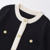 Women's Gold Button Knit Cardigan - Long Sleeve Sweater Coat