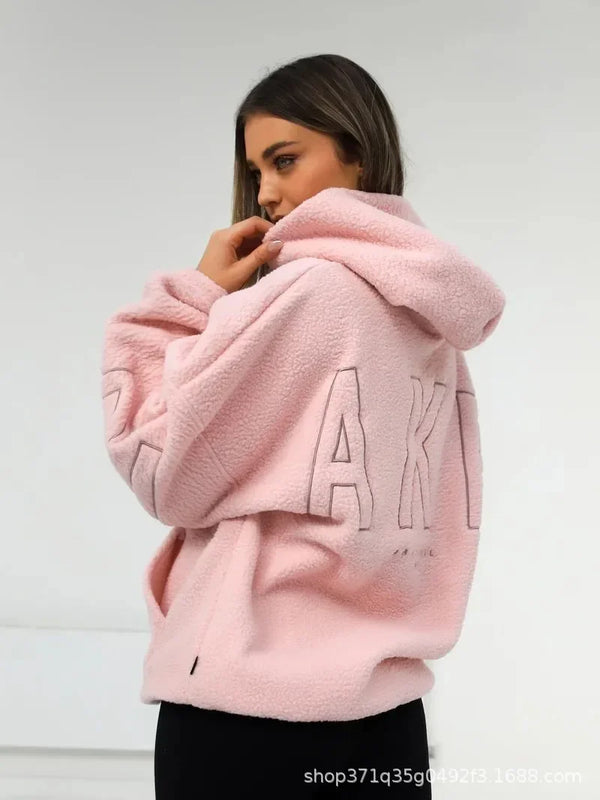 Womens Sherpa Fleece Hoodie Oversized Pullover Sweatshirt Fall Winter