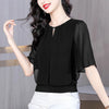 Half Sleeve Chiffon Blouse Women Loose Summer Pullover Top