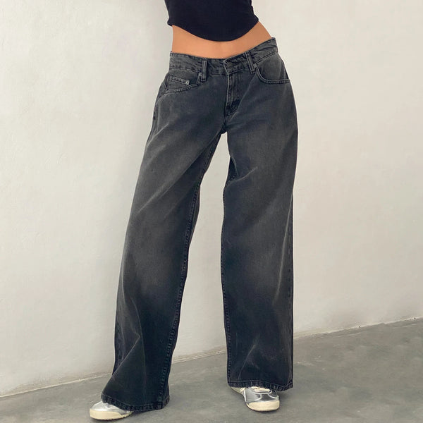 Y2K Baggy Jeans Women Low Rise Straight Leg Streetwear Denim