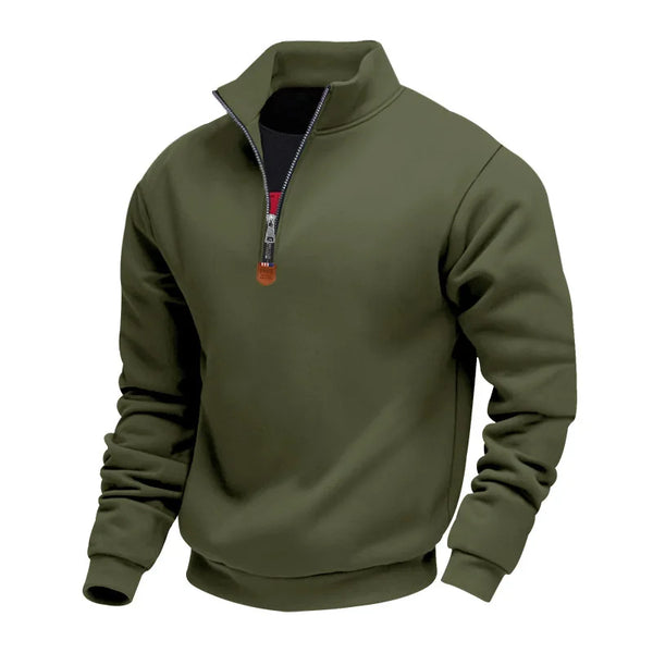 Men's Half Zip Fleece Sweatshirt - Stand Collar Pullover