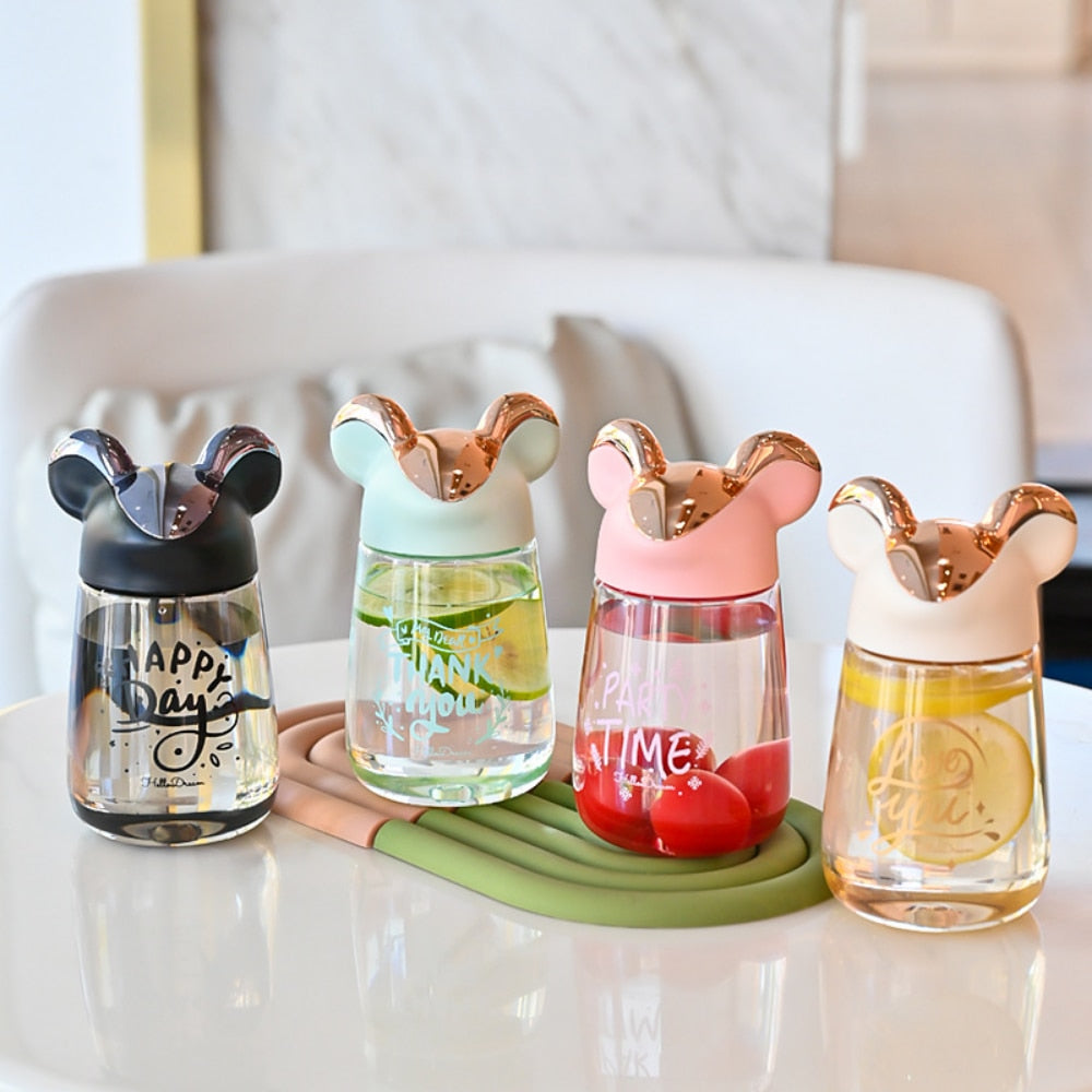 Mug High Value Cartoon Clear Plastic Water Bottle Mouse Portable