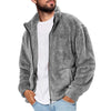 Men’s Fleece Stand Collar Jacket – Warm Full Zip Thermal Coat for Fall Winter