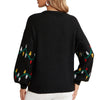 Women’s Christmas Knitted Sweater – Fashion Loose Pullover with Holiday Lights Design
