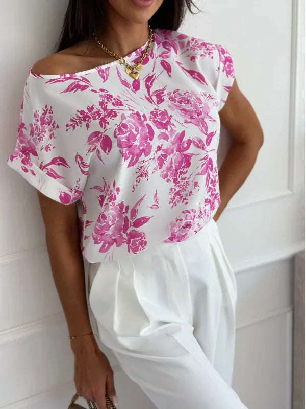 Floral Print Summer Blouse – Casual Loose Fit for Women 2025