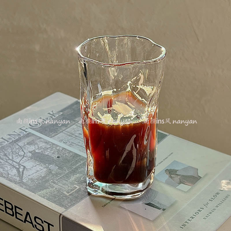 Glass Water Cup Household Premium Sense Wine Cup Drink Juice Coffee Milk Cup