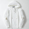 Mens Thick Knit Hoodie Sweater Drawstring Loose Fit Winter Warm