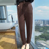 Thick Mink Cashmere Knitted Pants Women High Waisted Warm Winter