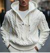Mens Thick Knit Hoodie Sweater Drawstring Loose Fit Winter Warm