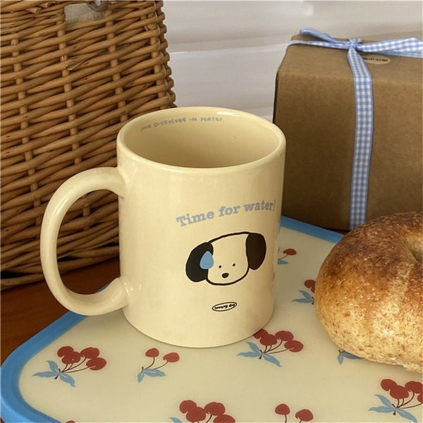 Tasse, niedlicher Cartoon-Käse-Welpen-Keramikbecher, Journee, großes Fassungsvermögen