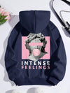 Sculpture Intense Feelings Printing Women Hoodies Casual Sports Tide