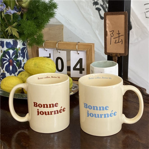 Tasse, niedlicher Cartoon-Käse-Welpen-Keramikbecher, Journee, großes Fassungsvermögen