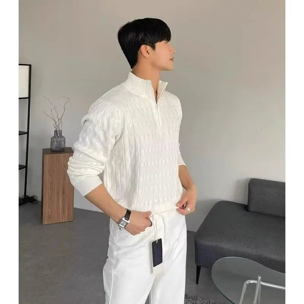 Men's Knit Cardigan Sweater - Long Sleeve Button Coat