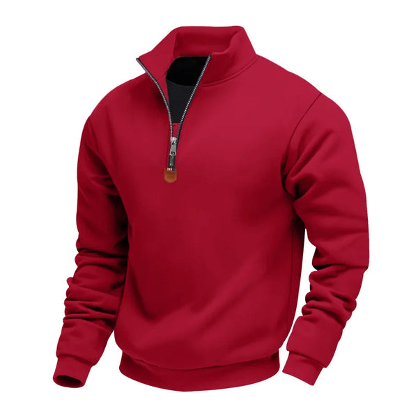 Men's Half Zip Fleece Sweatshirt - Stand Collar Pullover