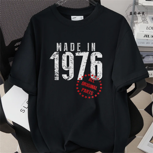 1976 50th Birthday Shirt Men Vintage Year Graphic Tee Gift