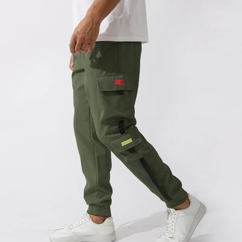 Men's Cargo Jogger Pants Multi-Pocket Gym Fitness Streetwear Trousers