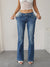 Y2K Light Wash Flared Jeans Women 90s Retro Denim Pants