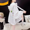 Womens Cropped Hooded Jacket Korean Style UPF Sun Protection Summer