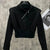 Womens Asymmetric Zip Hoodie Oversized Crop Streetwear Pullover Top