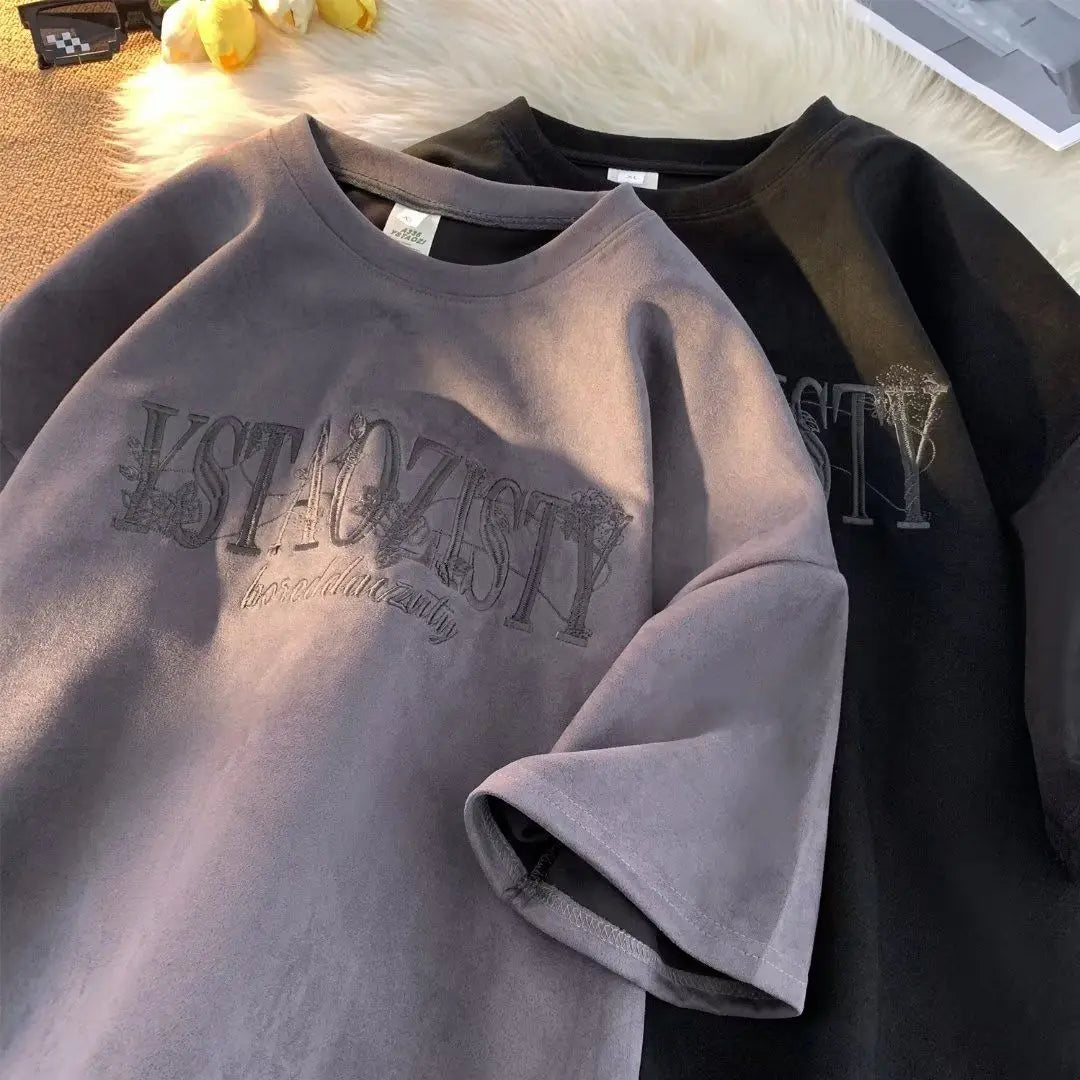 Men's Oversized Graphic T-Shirt with "YSTAOZISTY" Print