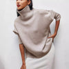 Womens Fleece Turtleneck Sweater Thick Warm Knit Pullover Slim Fit