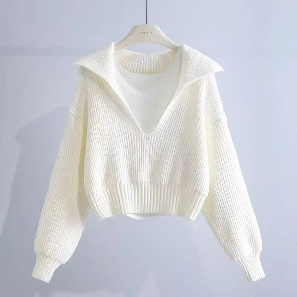 Womens Y2K Knit Sweater Elegant Pullover Long Sleeve Winter Jumper
