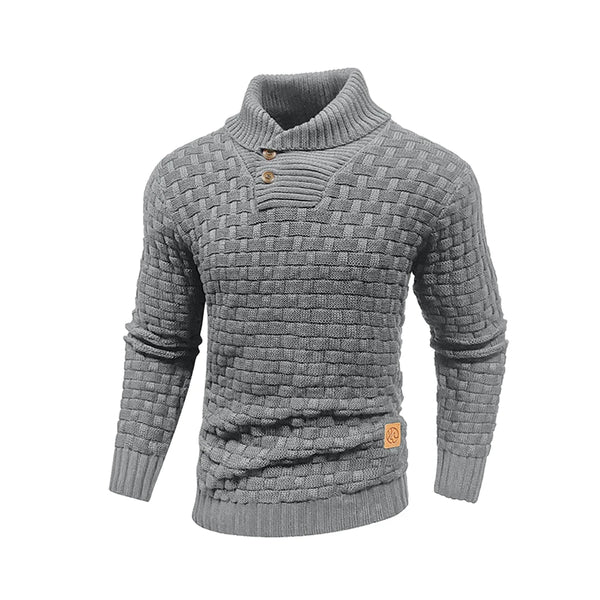 Men's Ribbed Knit Sweater - Crew Neck Pullover Winter Warm