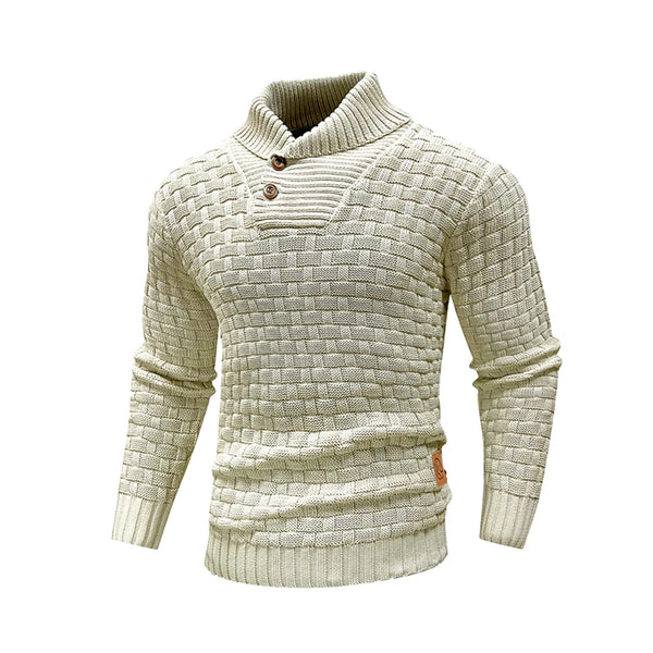 Men's Ribbed Knit Sweater - Crew Neck Pullover Winter Warm