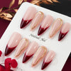 10pcs Gold Metallic 3D Press-On Almond Fake Nails