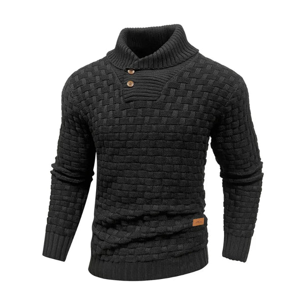 Men's Ribbed Knit Sweater - Crew Neck Pullover Winter Warm