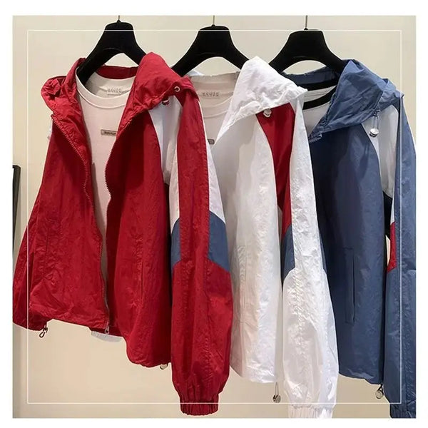 Womens UPF Sun Protection Jacket Lightweight Hooded Windbreaker