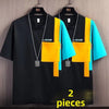 Mens Oversized T Shirt Cooling Fabric Colorblock Summer Breathable