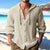 Men's Linen Hooded Shirt - Long Sleeve Button Cardigan Casual