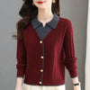 Layered Look Sweater Women Collared Top Fall Winter 2025 Loose Fit