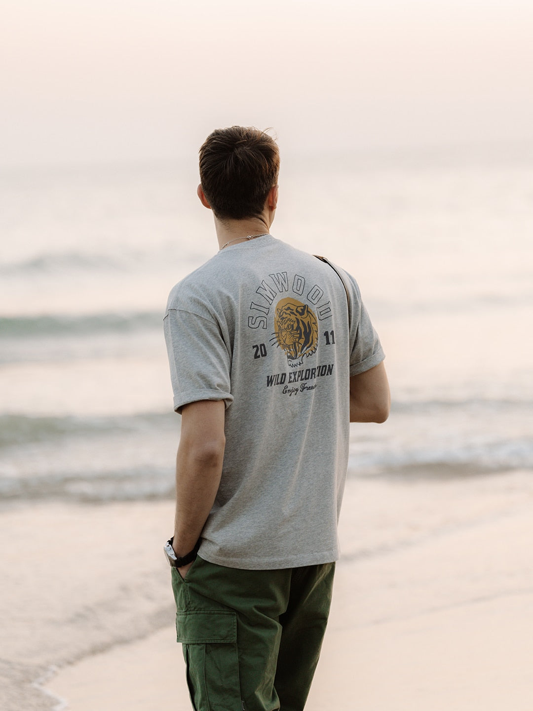 Oversize T-shirts Men Tiger Print Plus Size Cotton Tops Comfortable Tees