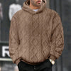 Men's Jacquard Velvet Hoodie - Reversible Pullover Sweater