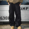 Mens Big Pocket Cargo Pants Wide Leg Baggy Workwear Hip Hop Style