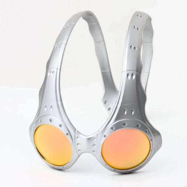 Oak Style OTT FMJ Cyberpunk Silver + Iridium Lens Alien Goggles Sunglasses