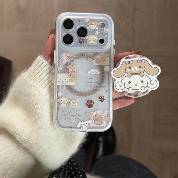 Bunny Puppy Magnetic Phone Case for iPhone Cute Cartoon Fundas With Magsafe Cases