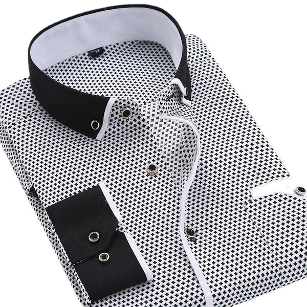 Men’s Floral Button Down Shirt – Slim Fit Long Sleeve Casual Dress Shirt