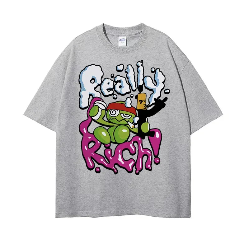 RR KanKan Really Rich Album T-Shirt Men Vintage Oversized Streetwear