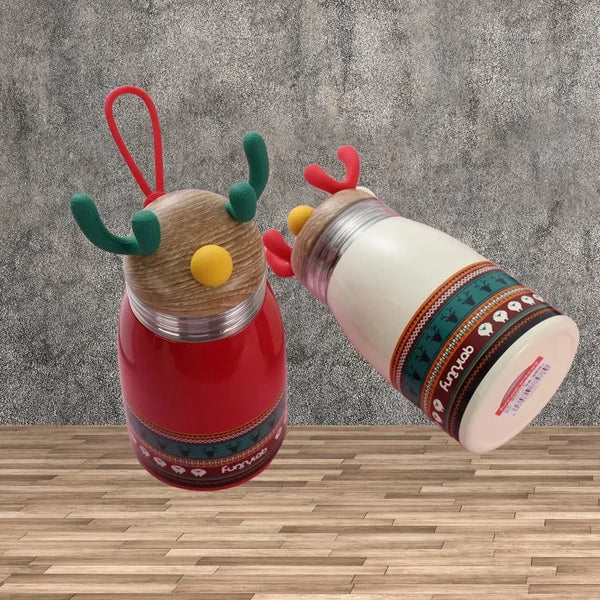 Cartoon Christmas Stainless Steel Tumbler With Handle School Gift