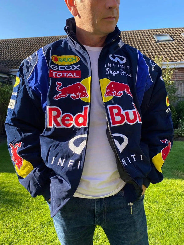 Trendige Redbull F1 Racing Jacke im Vintage-Stil, amerikanische Retro-Mode