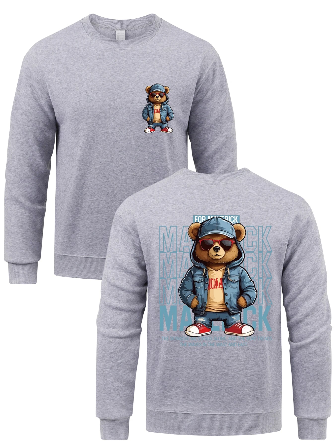 Maverick Cowboy Bear Graphic Fleece Sweatshirt