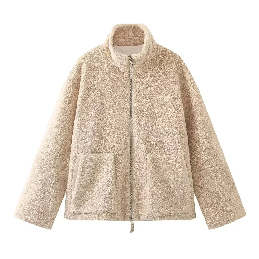 Women's Faux Sheepskin Fur Coat Warm Winter Jacket