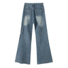 Womens Y2K Flare Jeans High Waist Wide Leg Retro Punk
