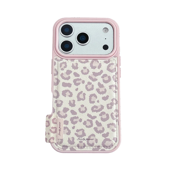 Fashion Sweet Pink Leopard Print Leather Shockproof Protective